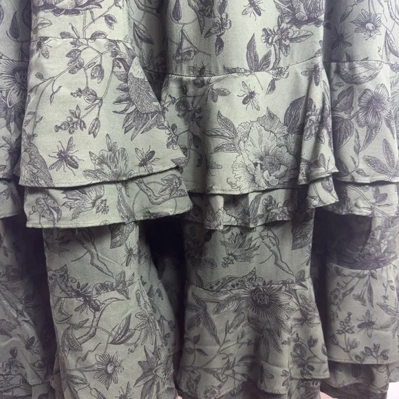 Disturbia Meadow Flowers Floral Print Tiered Midi Dress - Picture 7 of 8